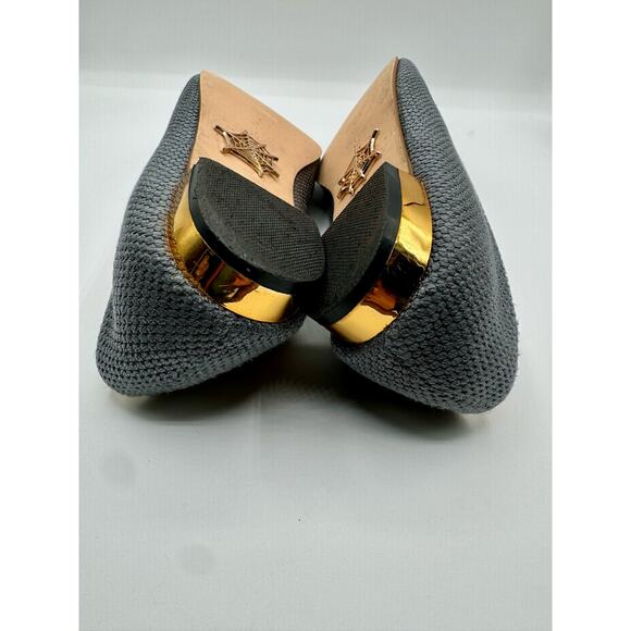 Charlotte Olympia Iconic Raffia Grey Kitty Flats Size 38 Rare ASO Taylor Swift - Picture 3 of 8